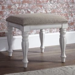 Magnolia Manor Antique White Vanity Stool 5 Magnolia Manor Antique White Vanity Stool -furniture QK1026525 LIBF LF1 RM