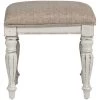 Magnolia Manor Antique White Vanity Stool 1 Magnolia Manor Antique White Vanity Stool -furniture QK1026525 LIBF PRI OL
