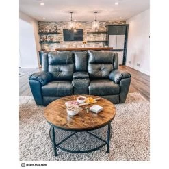 Vista Slate Leather Power+ Reclining Console Loveseat -furniture QK1027152 SOMO LF1 RM