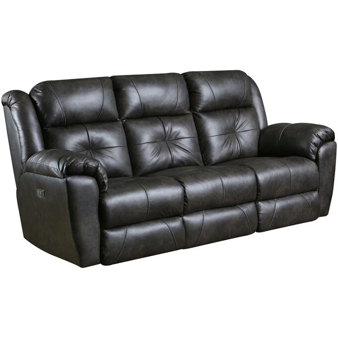 Vista Slate Leather Power+ Reclining Sofa