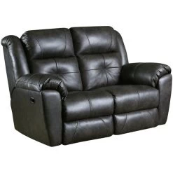 Vista Slate Leather Reclining Loveseat