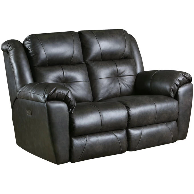 Vista Slate Leather Power+ Reclining Loveseat 3 Vista Slate Leather Power+ Reclining Loveseat