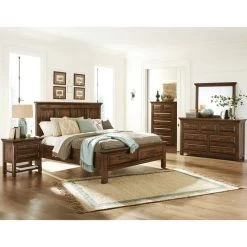 Hill Crest Dark Chestnut King 4 Piece Room Group