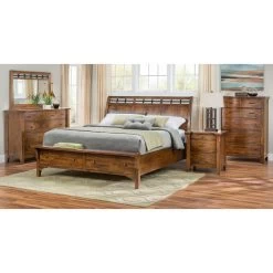 Whistler Retreat Dark Walnut King Storage 4 Piece Room Group
