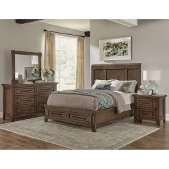 Patches Gray Brown Queen Panel Storage 4 Piece Room Group