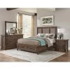Patches Gray Brown Queen Upholstered Storage 4 Piece Room Group -furniture QK1027253 DAVI LF1 RM