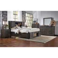 Sun Valley Charcoal Rotating Storage 4 Piece Room Group