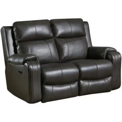 Contour Leather Fossil Reclining Loveseat