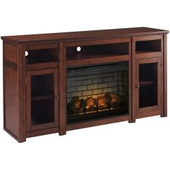 Harpan Reddish Brown 72 Inch Fireplace TV Stand