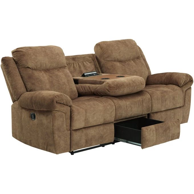 Huddle Up Nutmeg Drop Down Table Reclining Sofa 4 Huddle Up Nutmeg Drop Down Table Reclining Sofa - Image 2
