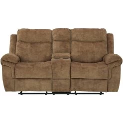 Huddle Up Nutmeg Glider Reclining Console Loveseat