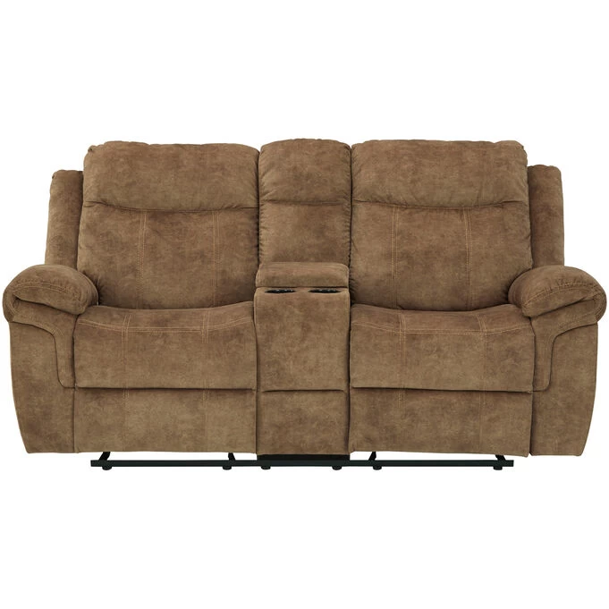 Huddle Up Nutmeg Glider Reclining Console Loveseat 3 Huddle Up Nutmeg Glider Reclining Console Loveseat