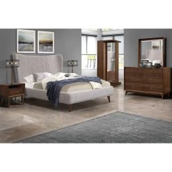 Urbana Walnut Queen Upholstered Bed -furniture QK1028958 ISSA LF2 RM