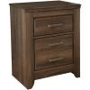 Juararo Dark Brown Two Drawer Nightstand -furniture QK1029171 ASHL PRI OL