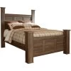 Juararo Dark Brown Queen Poster Bed 2 Juararo Dark Brown Queen Poster Bed -furniture QK1029182 ASHL PRI OL
