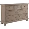 Lettner Light Gray 7 Drawer Dresser -furniture QK1029191 ASHL PRI OL