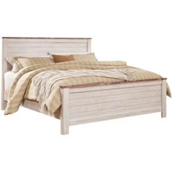 Willowton Whitewash California King Panel Bed