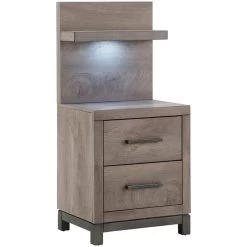 Brooklyn Gray Wall Panel Nightstand -furniture QK1030919 TOPL ABL OL