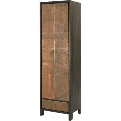 Contemporary Classical Black Tall Narrow Cabinet