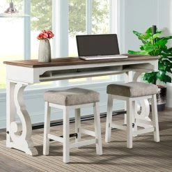 Drake Rustic White Bar Table -furniture QK1031090 INTC LF1 RM