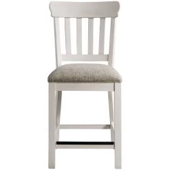 Drake Rustic White Slat Back Barstool