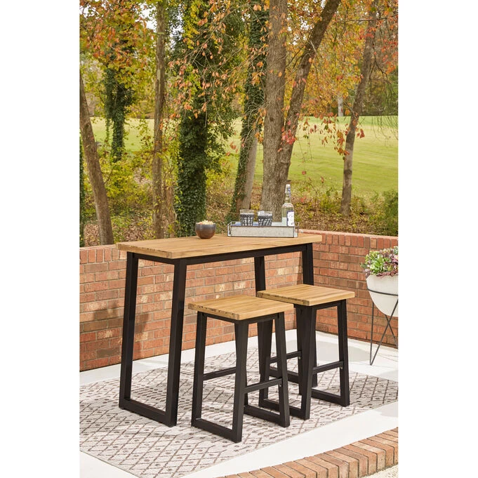 Townwood Brown 3 Piece Counter Dining Set 4 Townwood Brown 3 Piece Counter Dining Set - Image 2