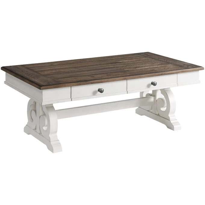 Drake Rustic White And Stone Coffee Table 4 Drake Rustic White And Stone Coffee Table - Image 2