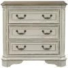 Magnolia Manor White 3 Drawer Nightstand -furniture QK1033279 LIBF PRI OL