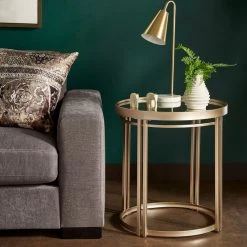 Callie Champagne Silver End Table -furniture QK1034694 TOPL LF1 RM