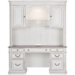 Magnolia Manor 2 Piece Antique White Credenza And Hutch
