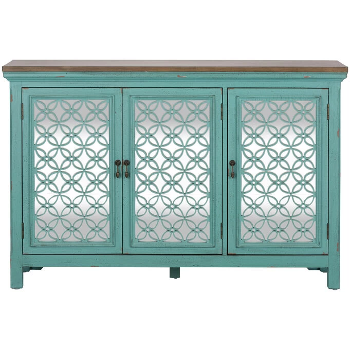 Kensington Blue 3 Door Accent Cabinet 3 Kensington Blue 3 Door Accent Cabinet