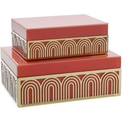 Collected Culture Pink Art Deco Boxes