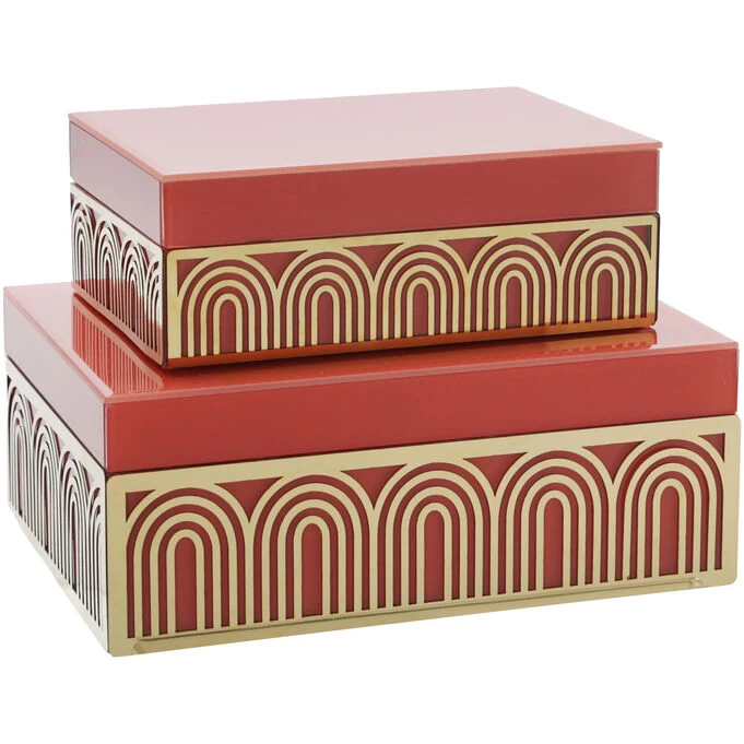 Collected Culture Pink Art Deco Boxes 3 Collected Culture Pink Art Deco Boxes