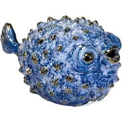 Collected Culture Blue Ceramic 10 Inch Puffer Fish