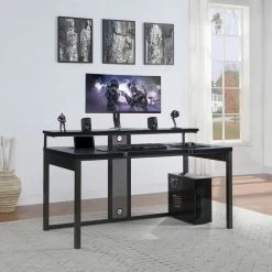 Advancer Black 63 Inch Gaming Desk -furniture QK1037817 OSPR LF1 RM