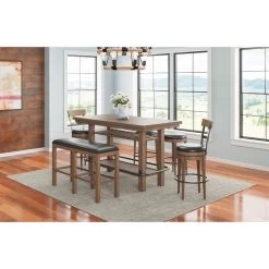 Benton Pecan Swivel Bar Stool -furniture QK1038426 EMHF LF2 RM