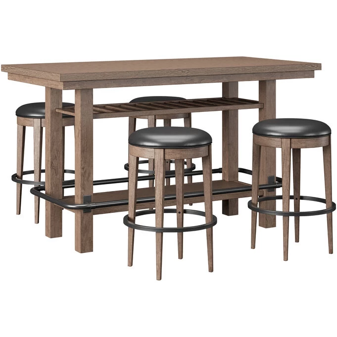 Benton Pecan 5 Piece Backless Dining Set 5 Benton Pecan 5 Piece Backless Dining Set - Image 3