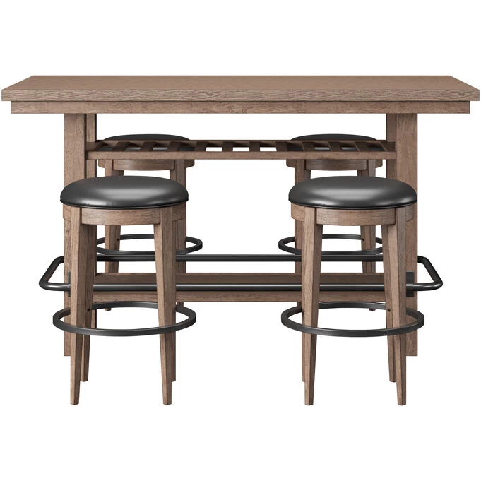 Benton Pecan 5 Piece Backless Dining Set 4 Benton Pecan 5 Piece Backless Dining Set - Image 2