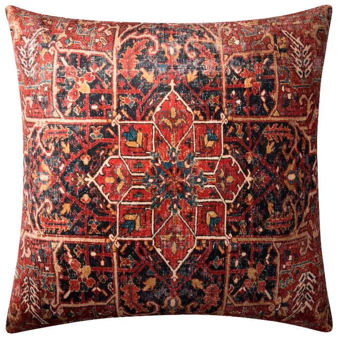Vintage Inspired Red Floor Pillow 3 Vintage Inspired Red Floor Pillow