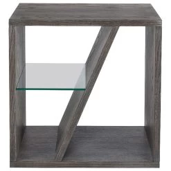 Eight Street Weathered Slate Chairside Table