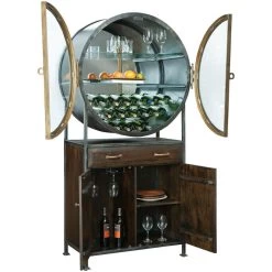 Rob Roy Dark Wood Wine And Bar Cabinet -furniture QK1040292 HOMI ER1 OL