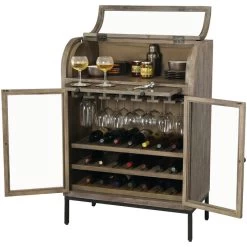 Paloma Weathered Gray Wine And Bar Cabinet -furniture QK1040293 HOMI ER1 OL
