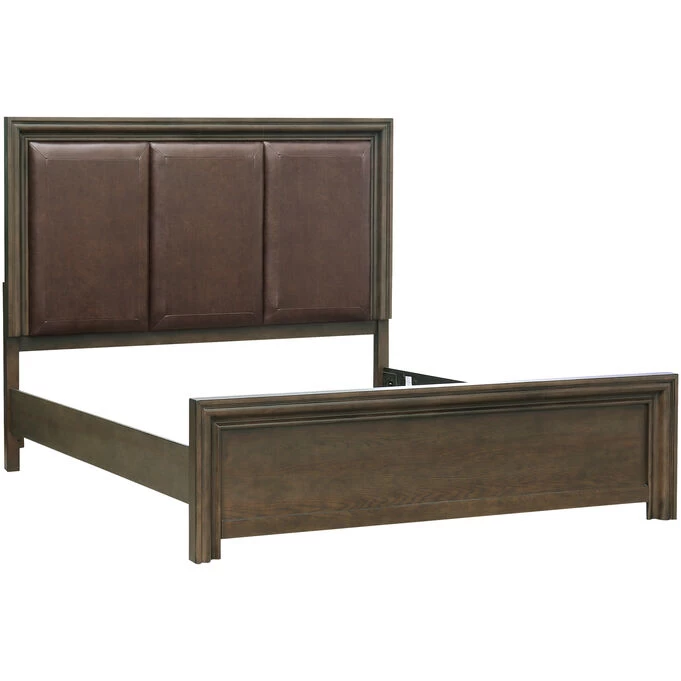 Denman Brown Queen Upholstered Panel Bed 3 Denman Brown Queen Upholstered Panel Bed