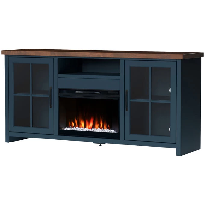 Nantucket Blue Denim 72 Inch Fireplace Console 4 Nantucket Blue Denim 72 Inch Fireplace Console - Image 2