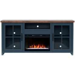 Nantucket Blue Denim 72 Inch Fireplace Console