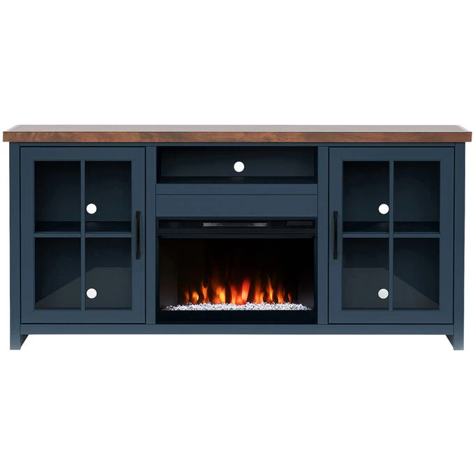 Nantucket Blue Denim 72 Inch Fireplace Console 3 Nantucket Blue Denim 72 Inch Fireplace Console