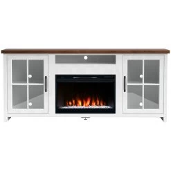 Hampton White 72 Inch Fireplace Console