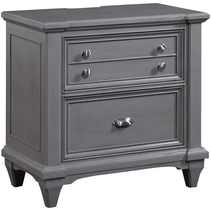 Hilton Head Gray 2 Drawer Nightstand 4 Hilton Head Gray 2 Drawer Nightstand - Image 2