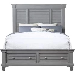 Hilton Head Gray Queen Storage Bed
