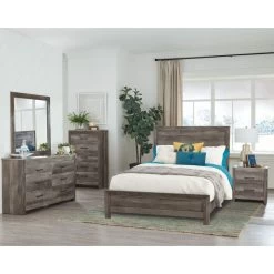 Langston Gray Oak Queen 4 Piece Room Group
